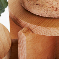 Wood Pedestal Set Planter Areaware