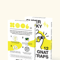 Super Sticky Gnat Traps boxes displaying that 12 come in a pack.