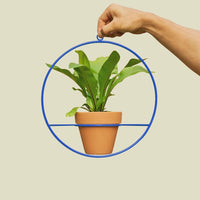 Coated Steel Circle Wall Planter Planter NewMade LA Blue