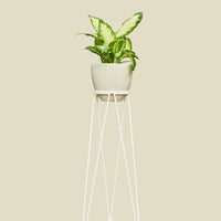 Coated Steel Standing Geometric Planter Planter NewMade LA White