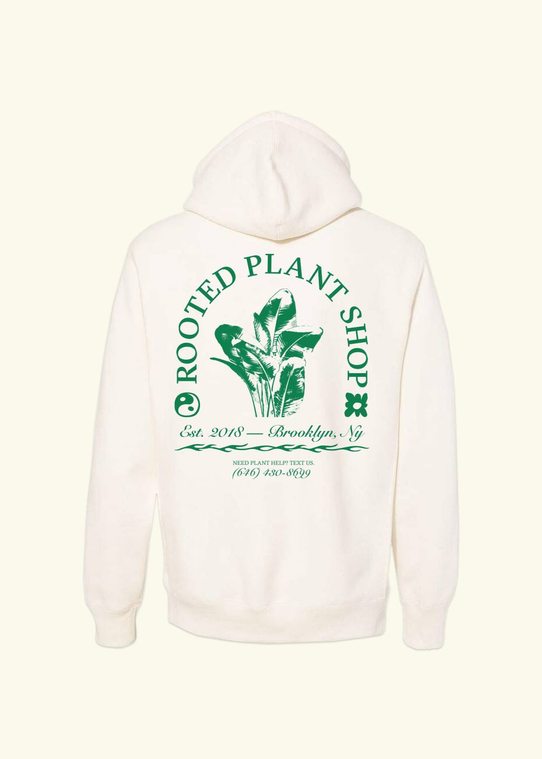 Rooted Plant Shop Hoodie Merchandise Rooted Bone SM 