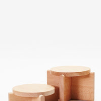 Wood Pedestal Set Planter Areaware 