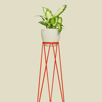 Coated Steel Standing Geometric Planter Planter NewMade LA Red 